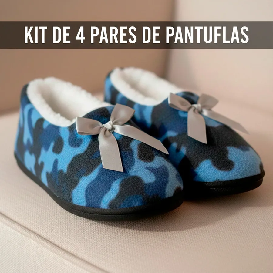 PANTUFLAS-01 KIT DE 4 PARES DE PANTUFLAS 6818